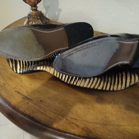 Men's Stacy Adams Black and While Shoes Size 9 D - Picture 3 of 7